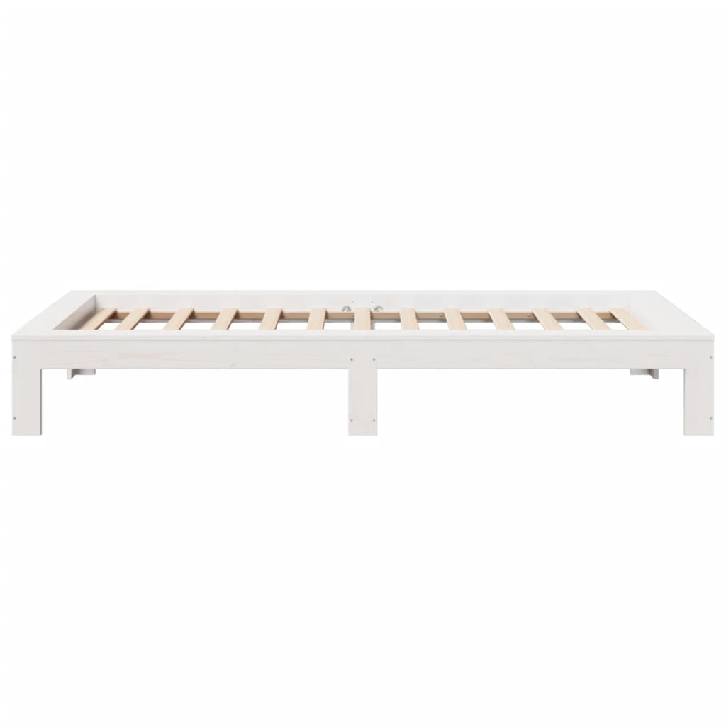fehér tömör fenyőfa ágy matrac nélkül 75 x 190 cm