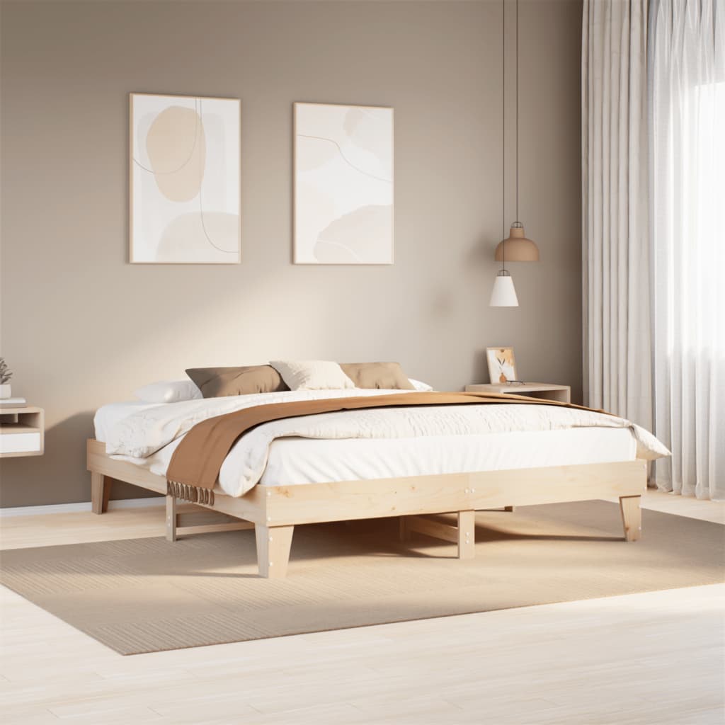tömör fenyőfa ágy matrac nélkül 200 x 200 cm