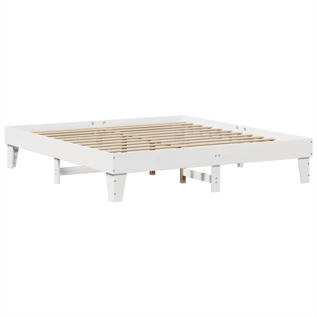 fehér tömör fenyőfa ágy matrac nélkül 200 x 200 cm