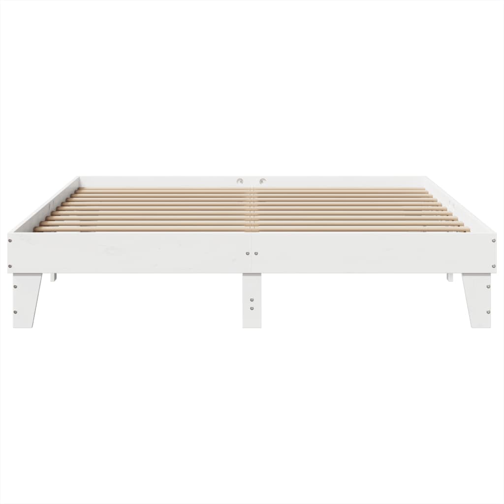 fehér tömör fenyőfa ágy matrac nélkül 200 x 200 cm