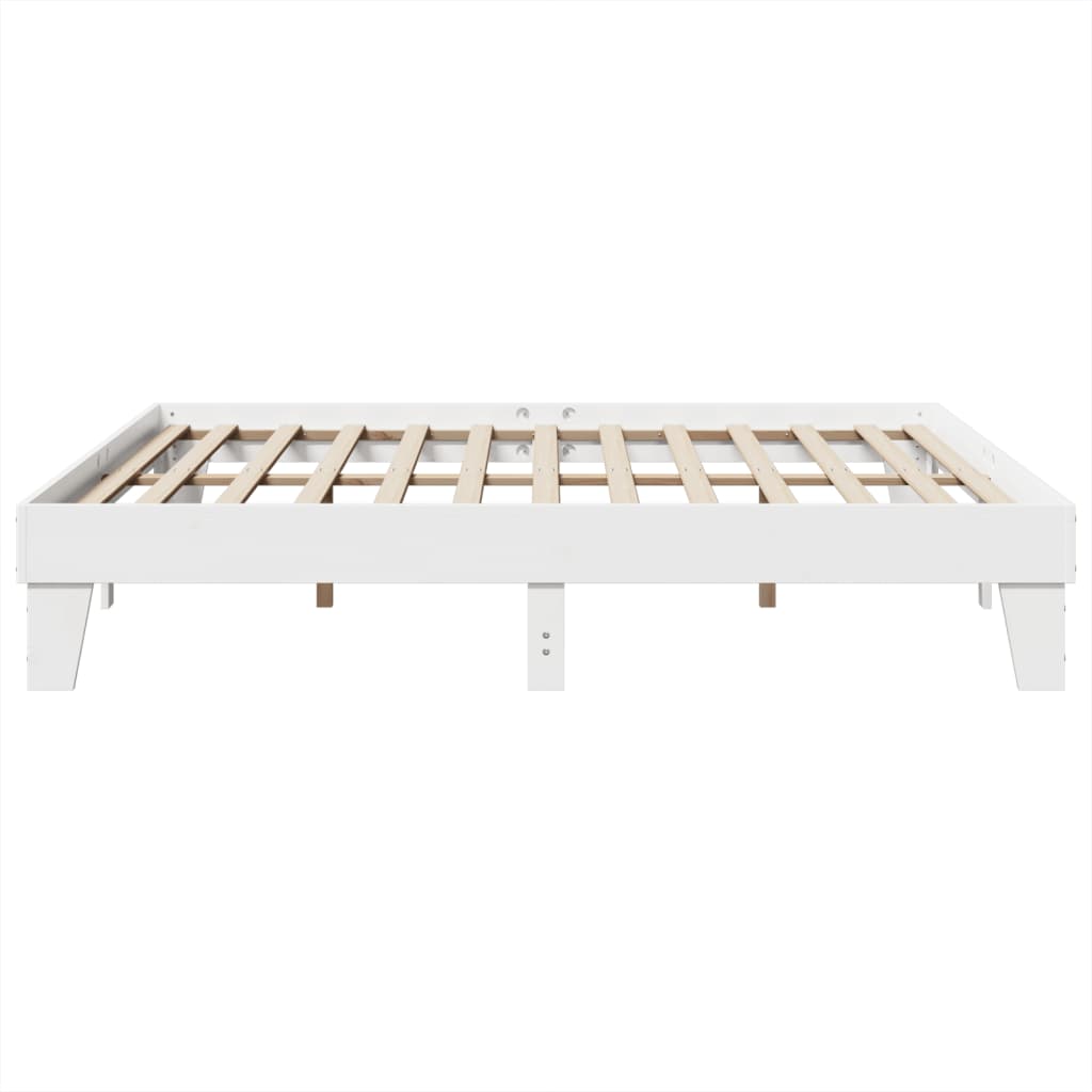 fehér tömör fenyőfa ágy matrac nélkül 200 x 200 cm