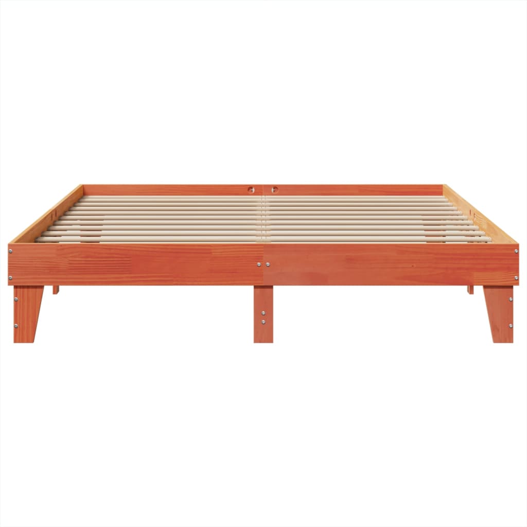 viaszbarna tömör fenyőfa ágy matrac nélkül 200 x 200 cm