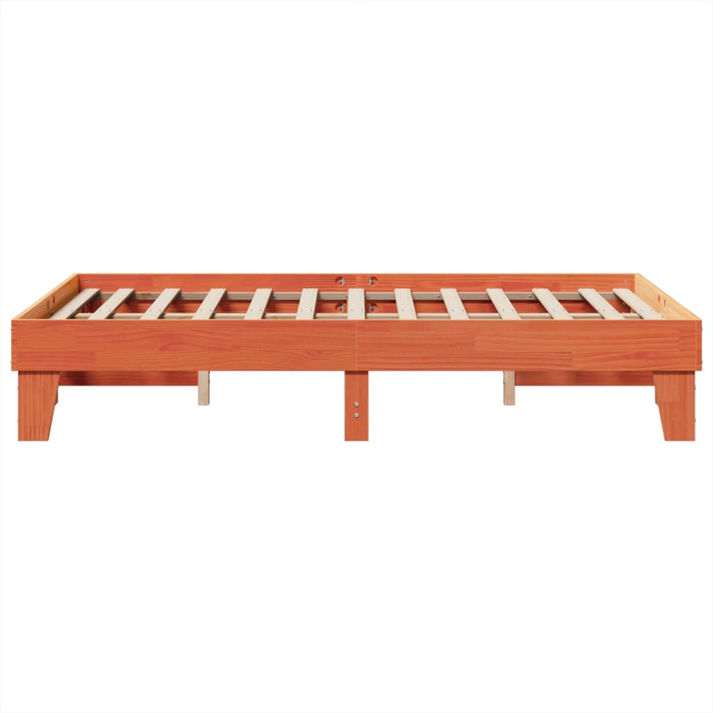 viaszbarna tömör fenyőfa ágy matrac nélkül 120 x 200 cm