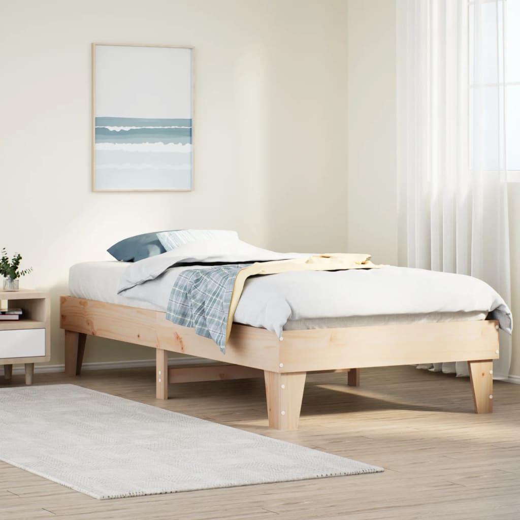 tömör fenyőfa ágy matrac nélkül 100 x 200 cm