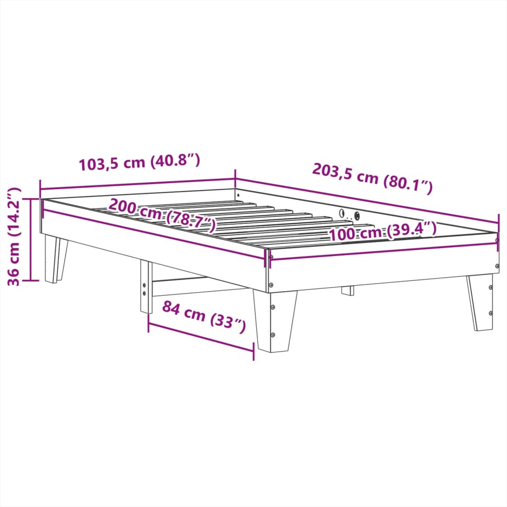 fehér tömör fenyőfa ágy matrac nélkül 100 x 200 cm
