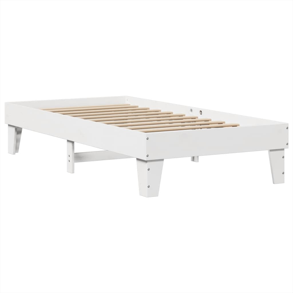 fehér tömör fenyőfa ágy matrac nélkül 90 x 200 cm