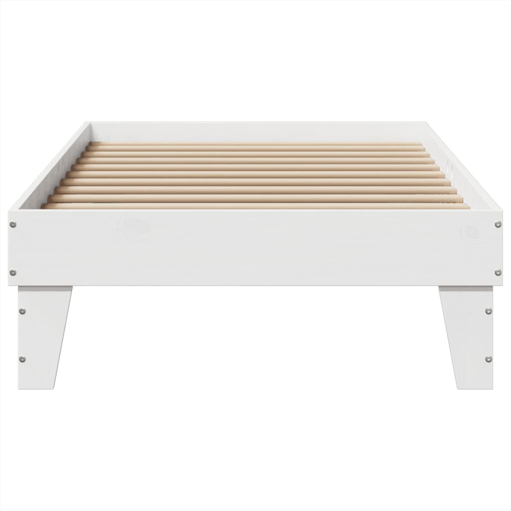fehér tömör fenyőfa ágy matrac nélkül 90 x 200 cm