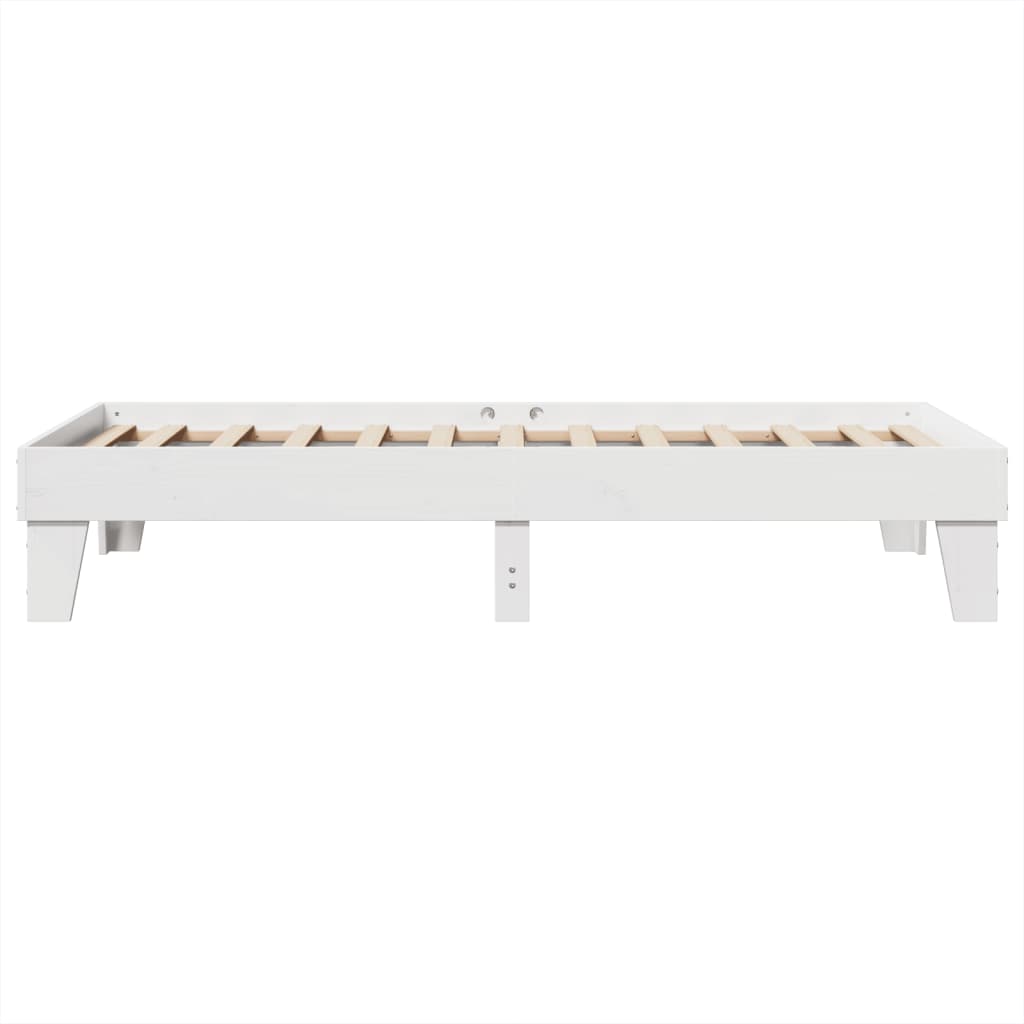 fehér tömör fenyőfa ágy matrac nélkül 75 x 190 cm