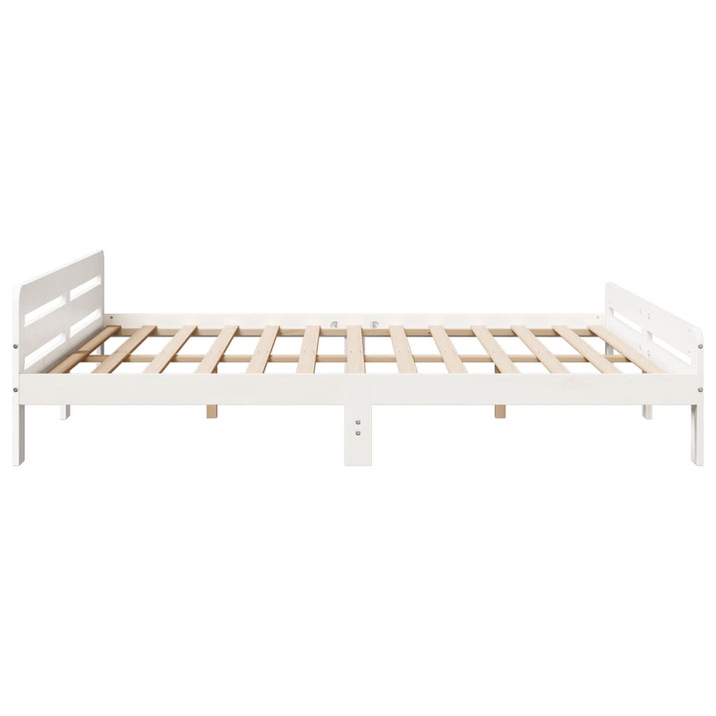 fehér tömör fenyőfa ágy matrac nélkül 200 x 200 cm