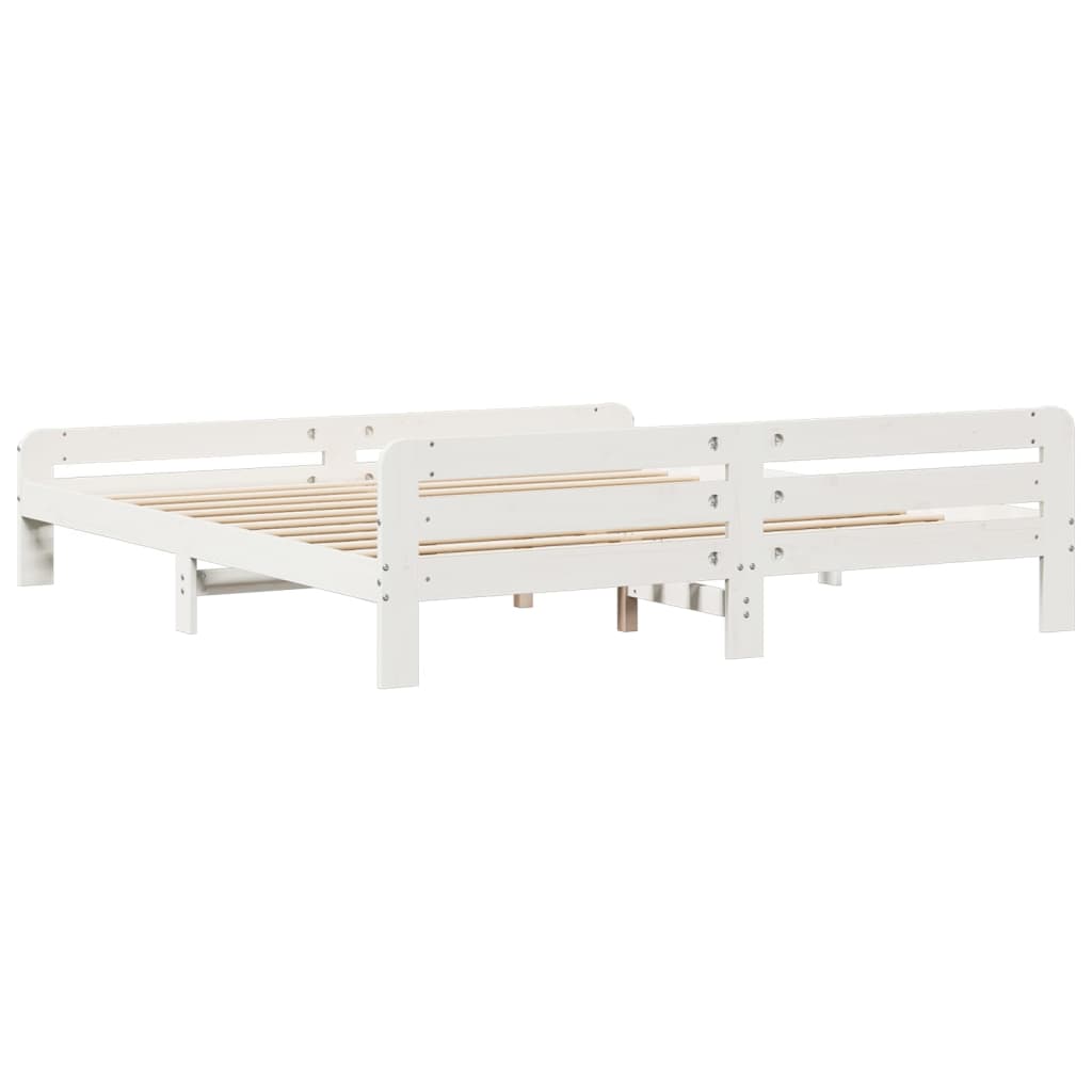fehér tömör fenyőfa ágy matrac nélkül 200 x 200 cm