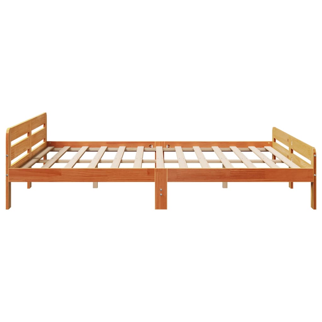 viaszbarna tömör fenyőfa ágy matrac nélkül 200 x 200 cm