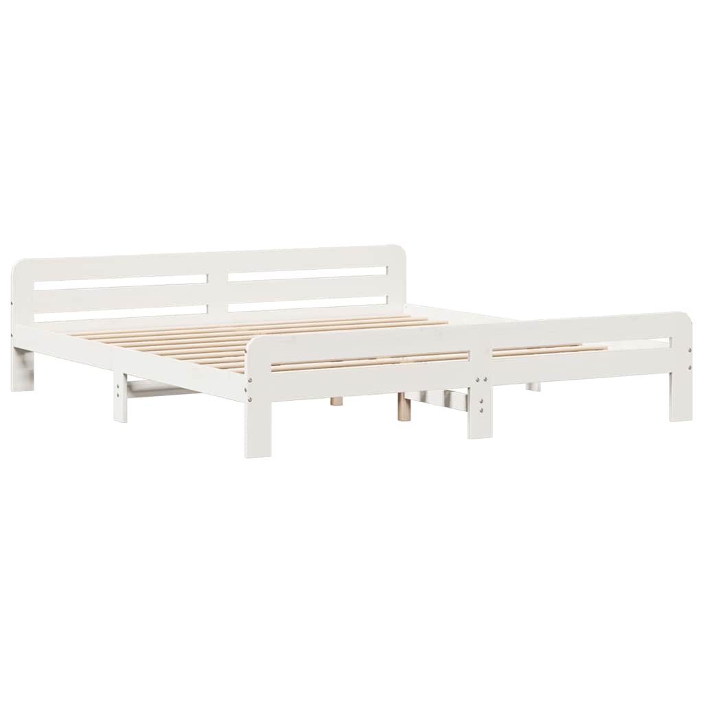 fehér tömör fenyőfa ágy matrac nélkül 180 x 200 cm