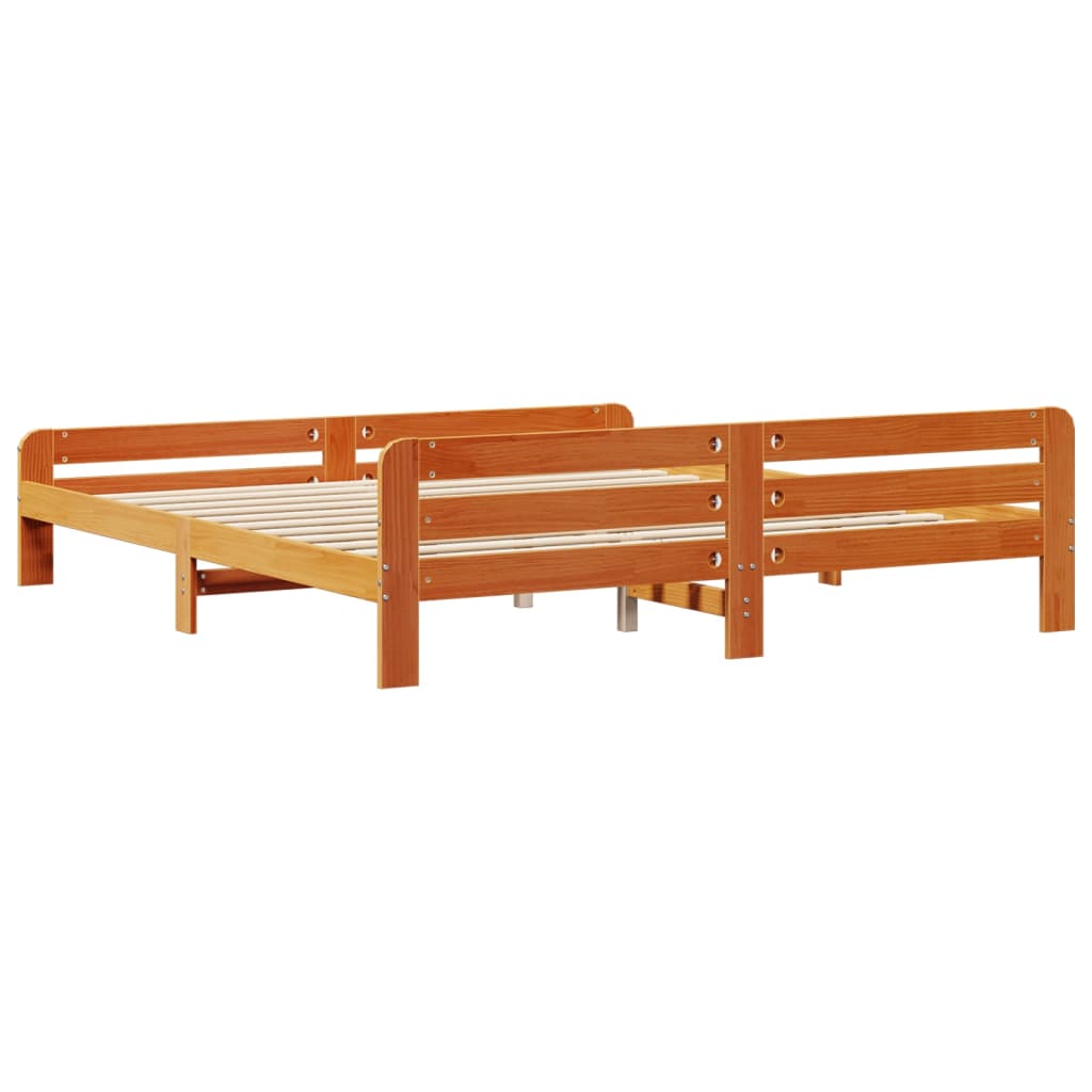 viaszbarna tömör fenyőfa ágy matrac nélkül 180 x 200 cm