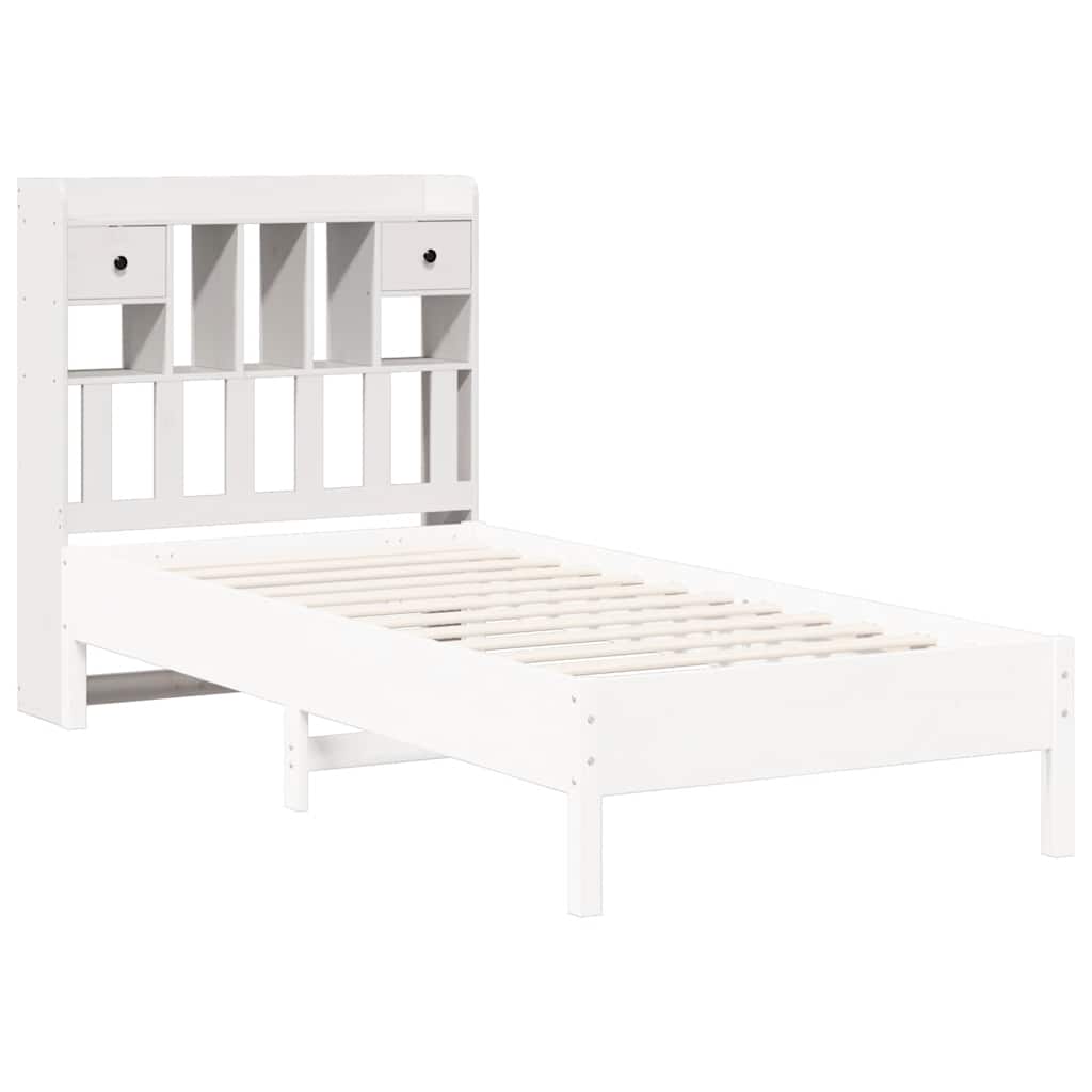 fehér tömör fenyőfa fejtámla tárolóval 75 cm