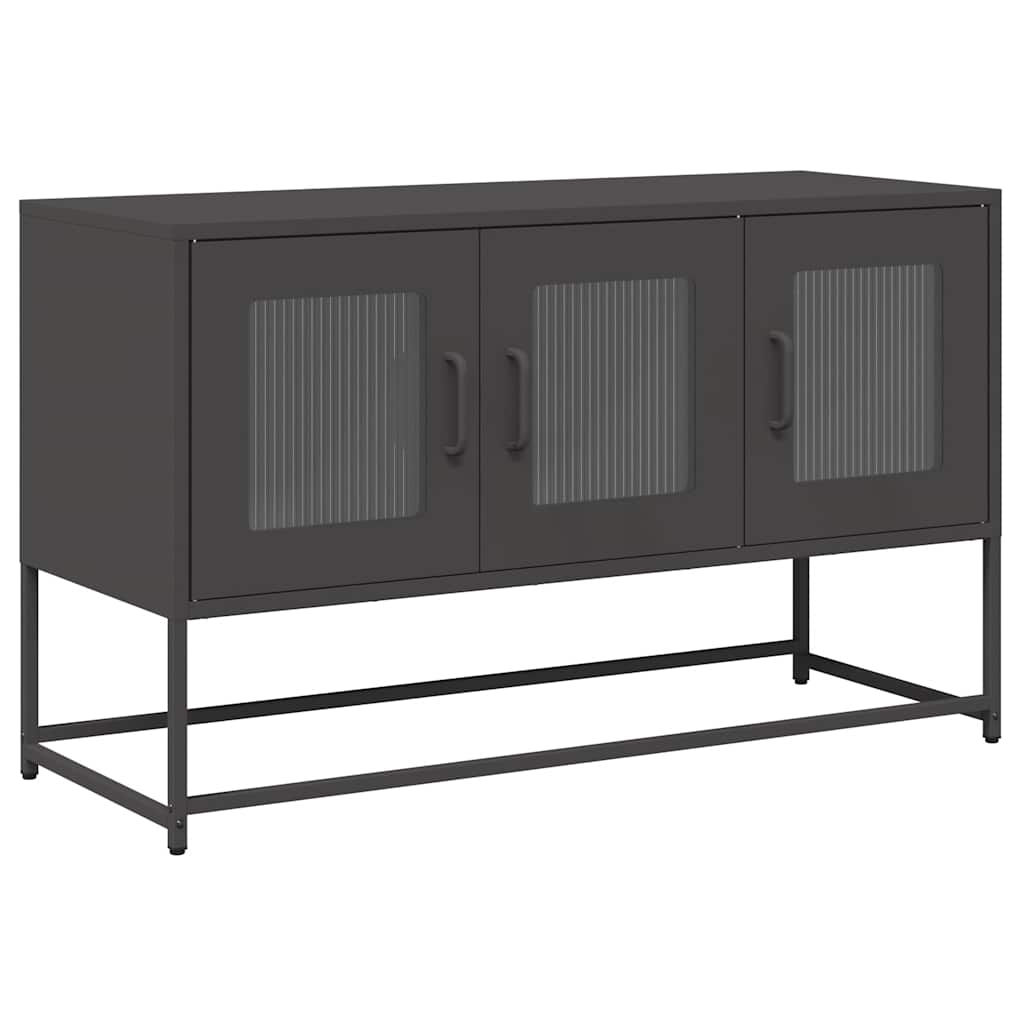 fekete hidegen hengerelt acél TV-szekrény 100,5x39x60,5 cm