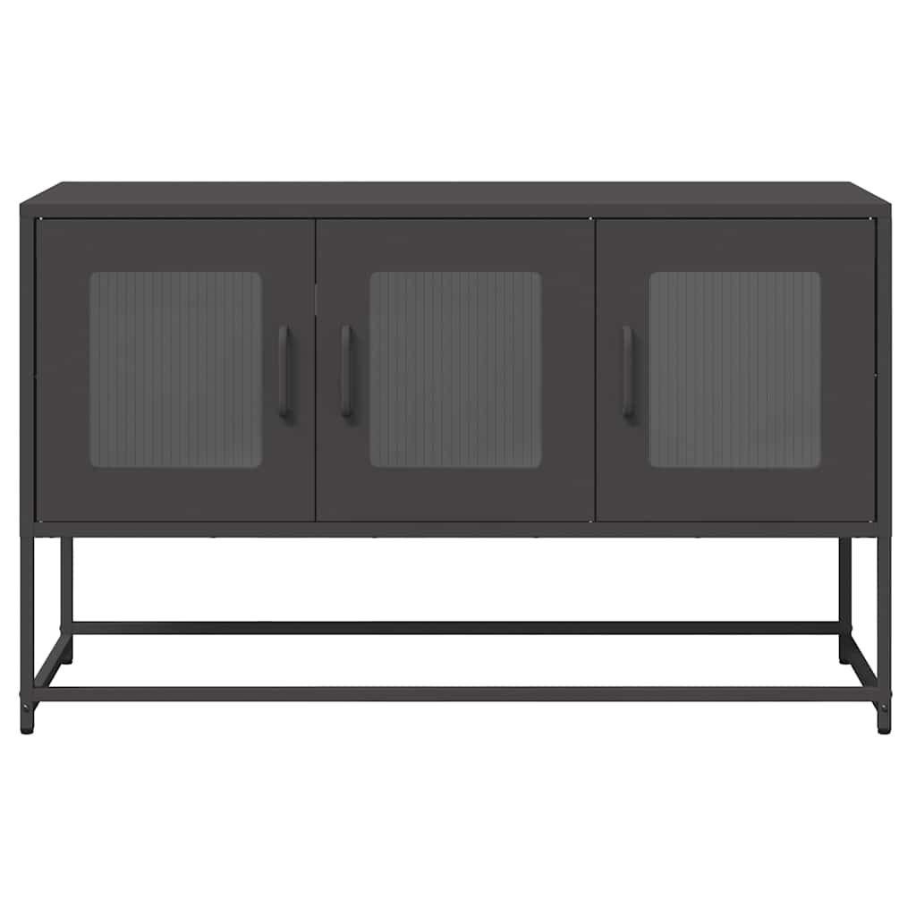 fekete hidegen hengerelt acél TV-szekrény 100,5x39x60,5 cm