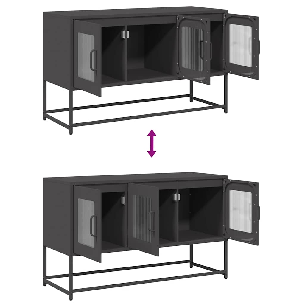 fekete hidegen hengerelt acél TV-szekrény 100,5x39x60,5 cm