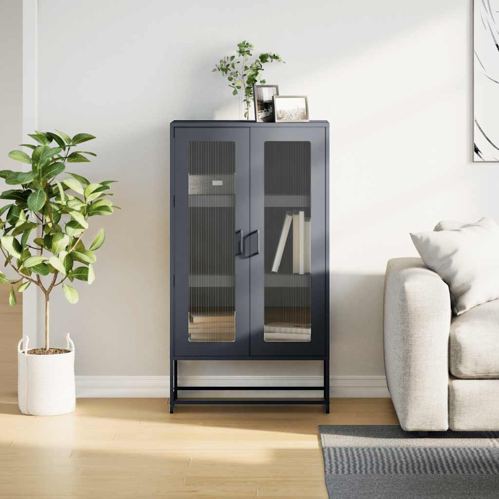Highboard antracit 68x39x123 cm Acél