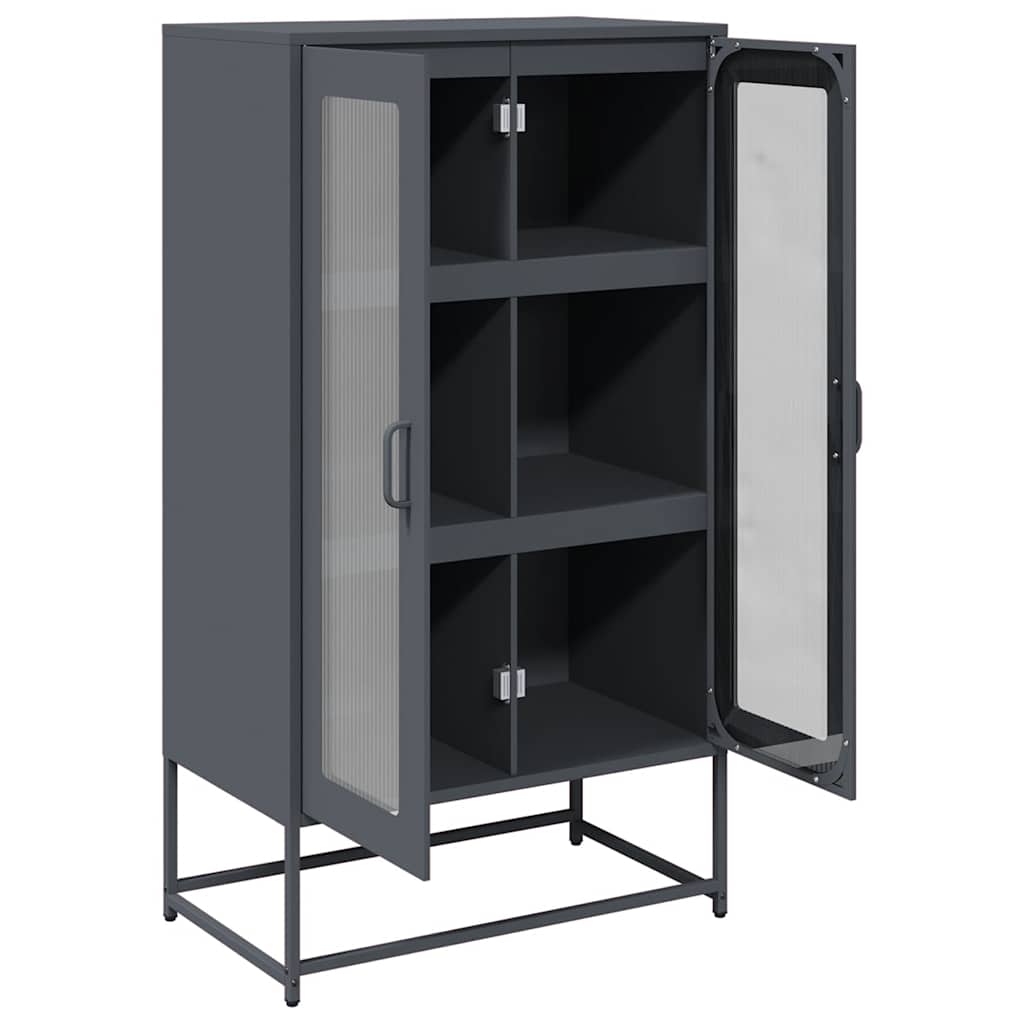 Highboard antracit 68x39x123 cm Acél