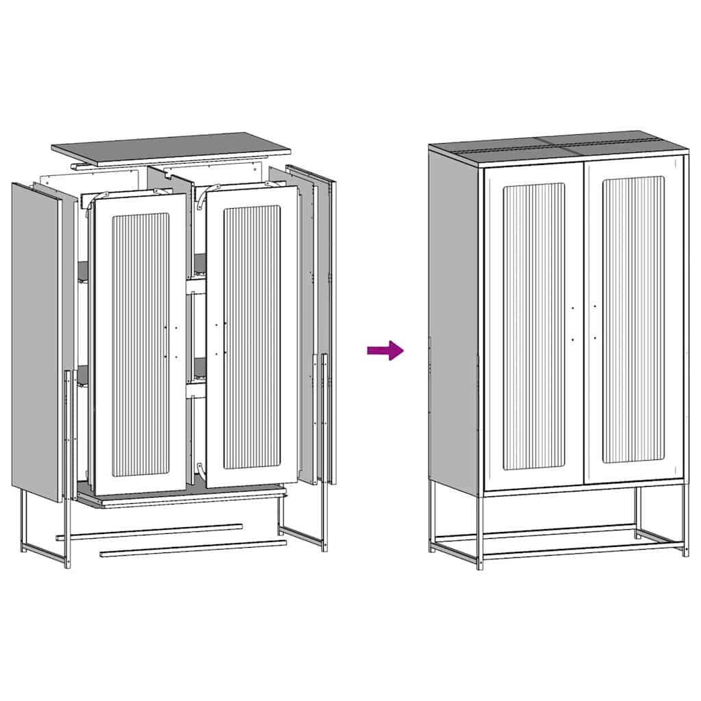 Highboard antracit 68x39x123 cm Acél