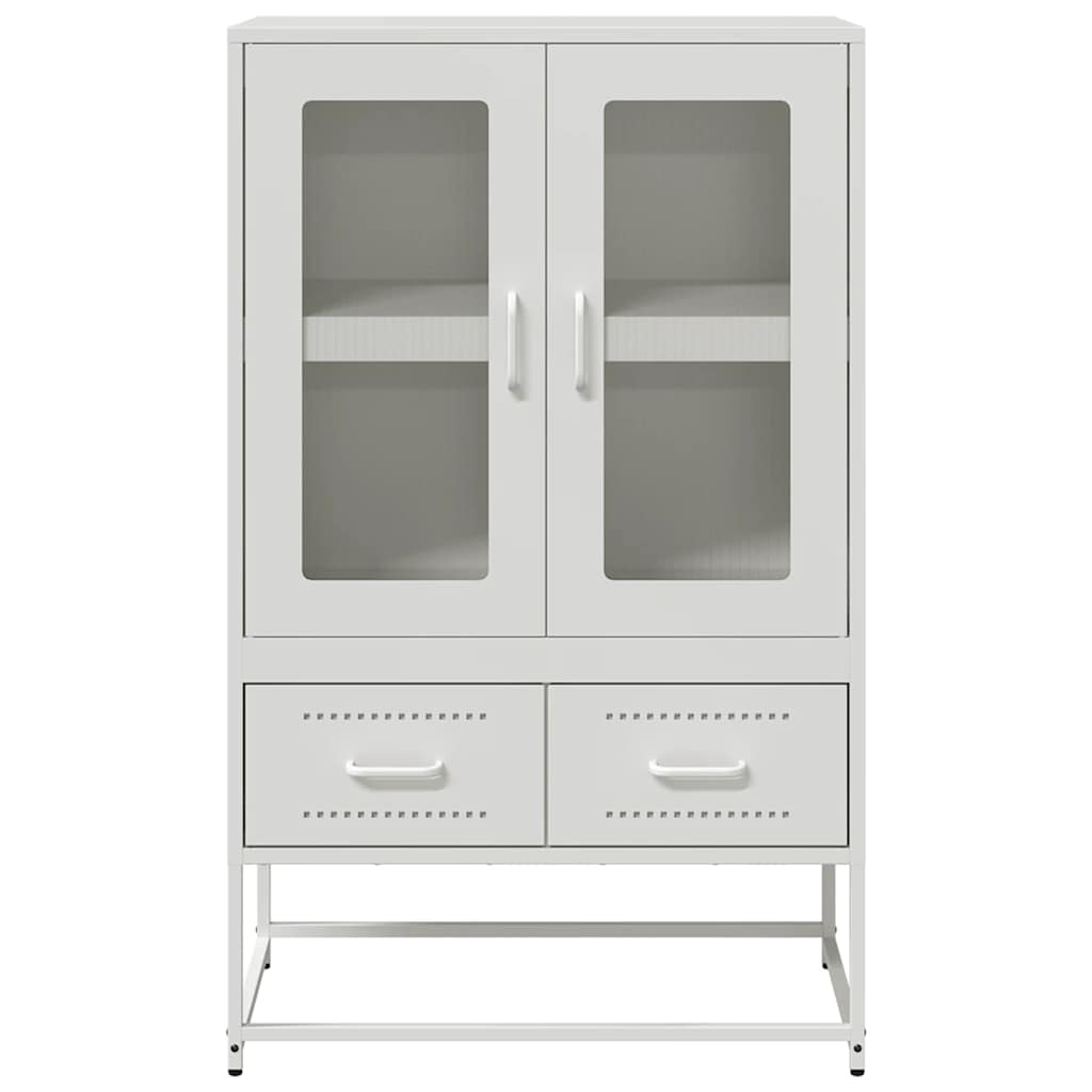 fehér acél magasszekrény 68x39x111,5 cm