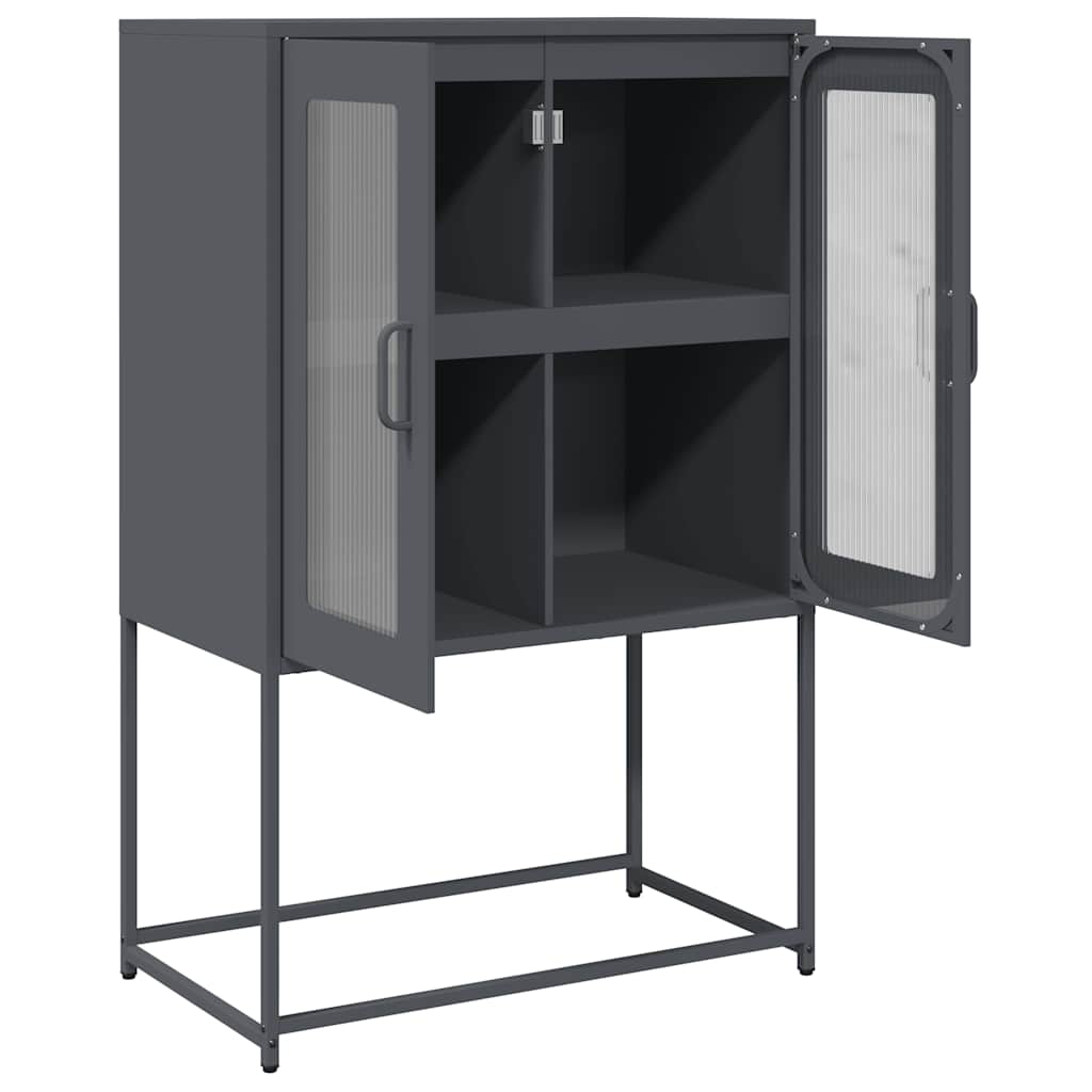 Highboard antracit 68x39x107 cm Acél