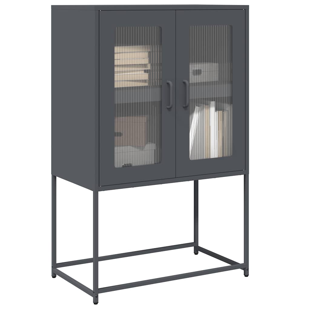 Highboard antracit 68x39x107 cm Acél