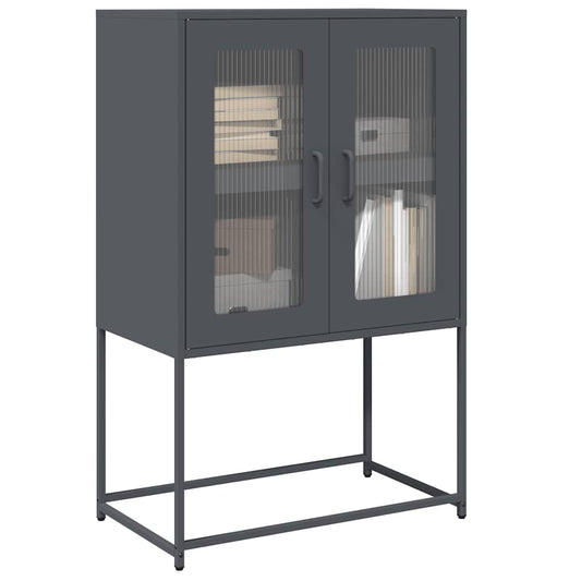 Highboard antracit 68x39x107 cm Acél