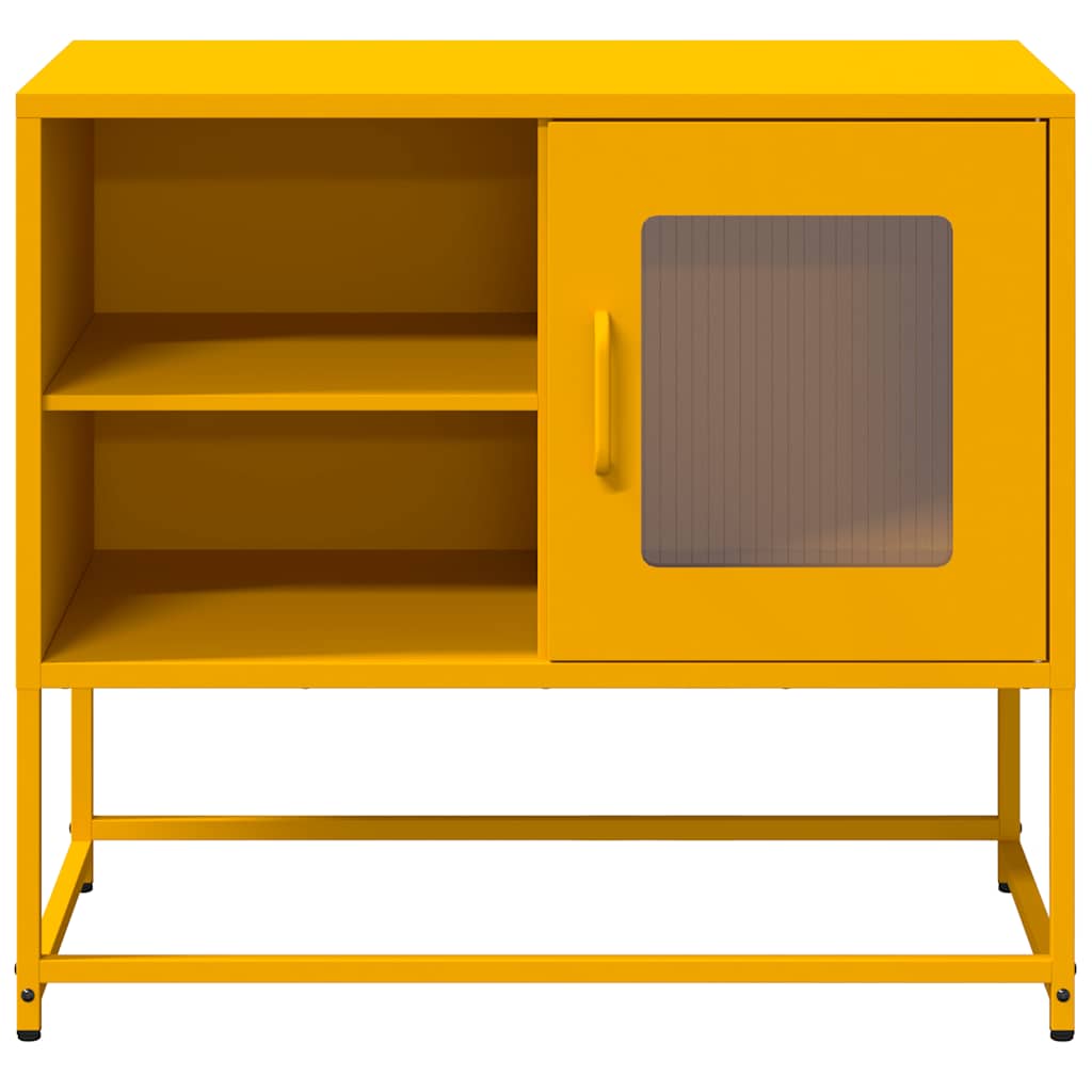 mustársárga acél TV-szekrény 68 x 39 x 60,5 cm