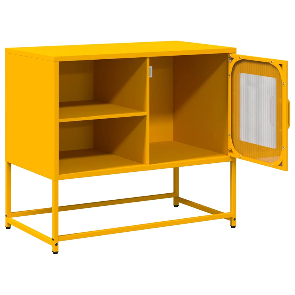 mustársárga acél TV-szekrény 68 x 39 x 60,5 cm