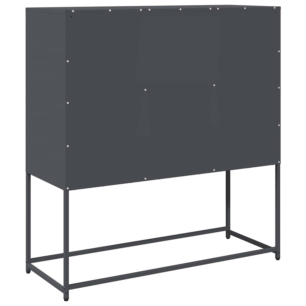 antracit hidegen hengerelt acél tálalószekrény 100,5x39x107 cm