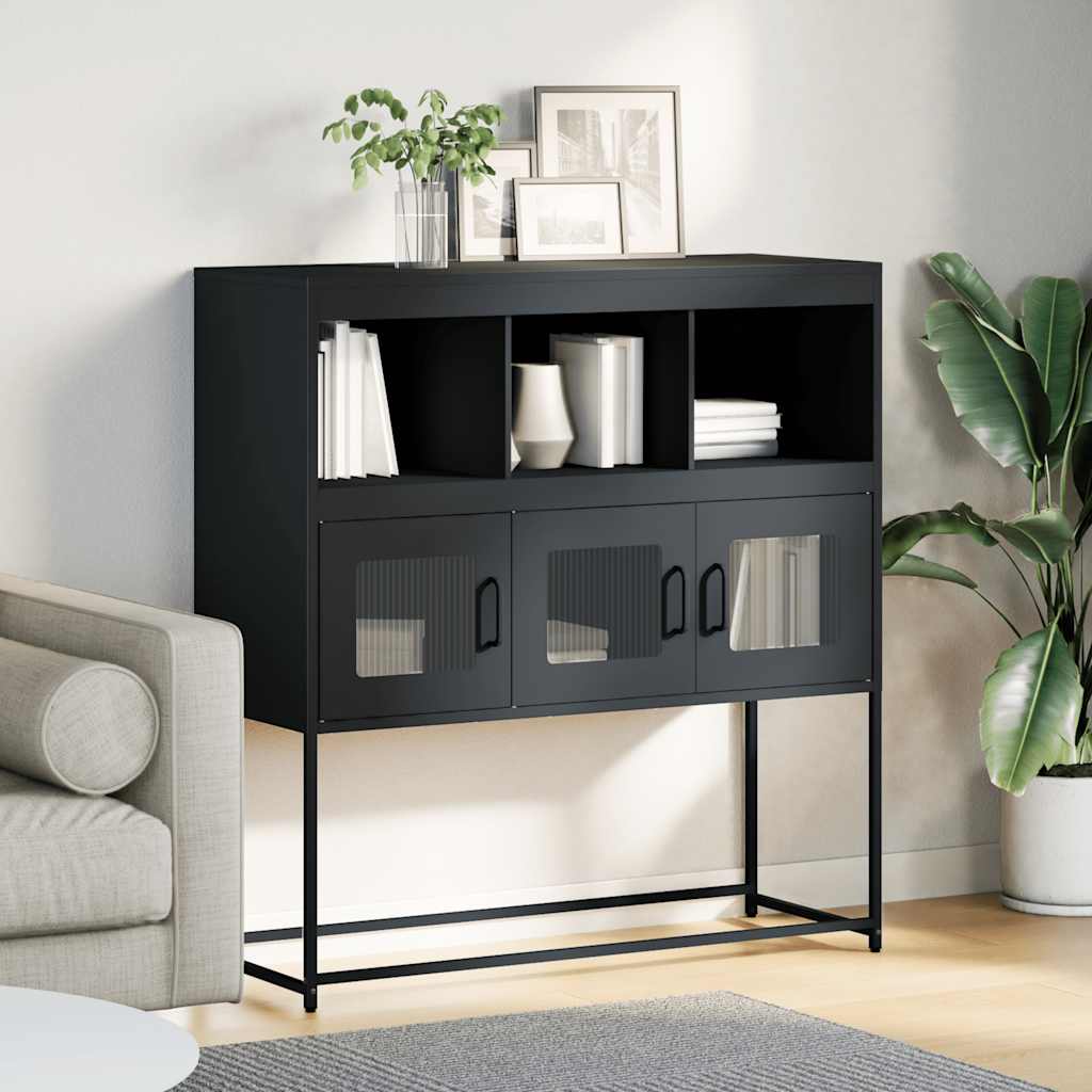 antracit hidegen hengerelt acél tálalószekrény 100,5x39x107 cm