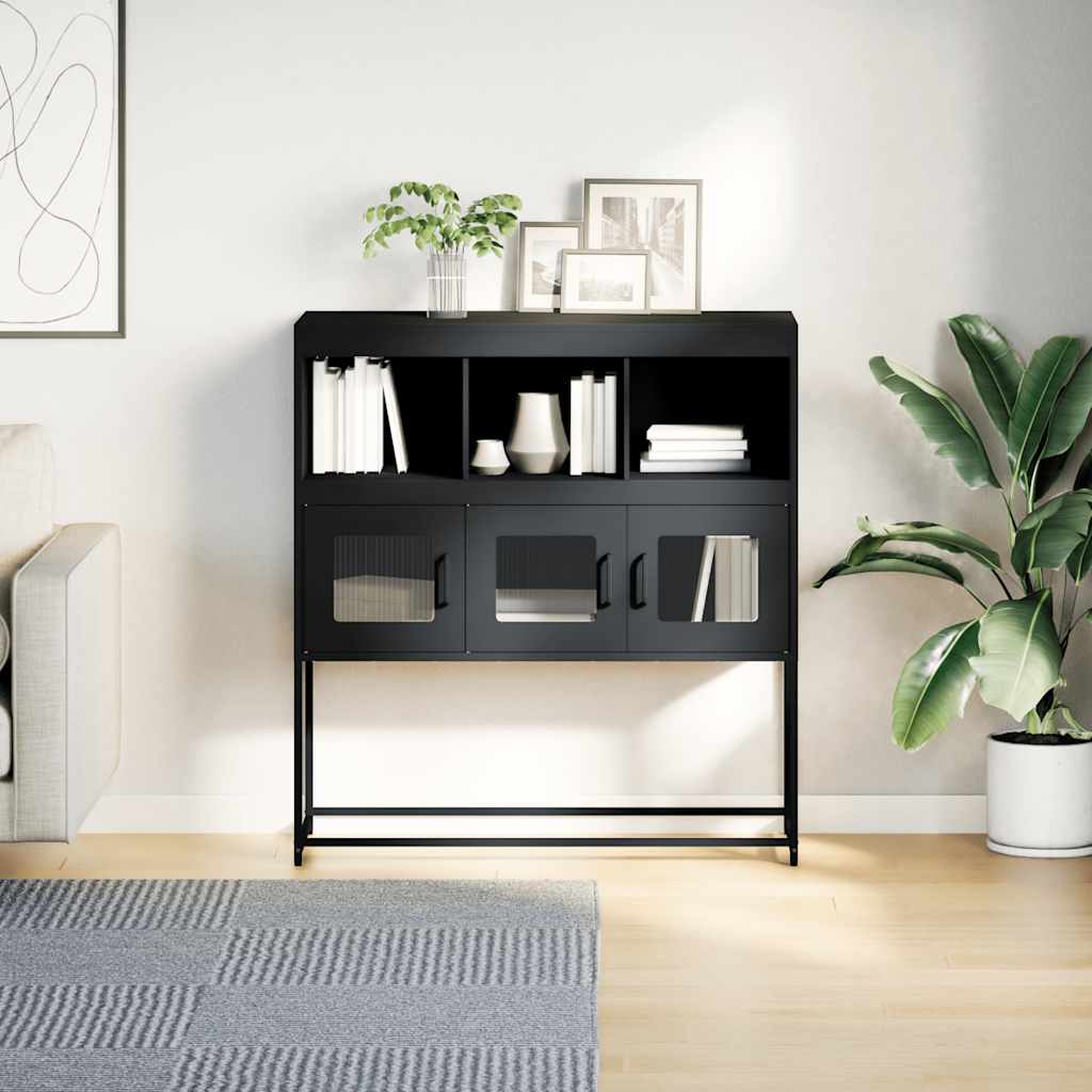 antracit hidegen hengerelt acél tálalószekrény 100,5x39x107 cm
