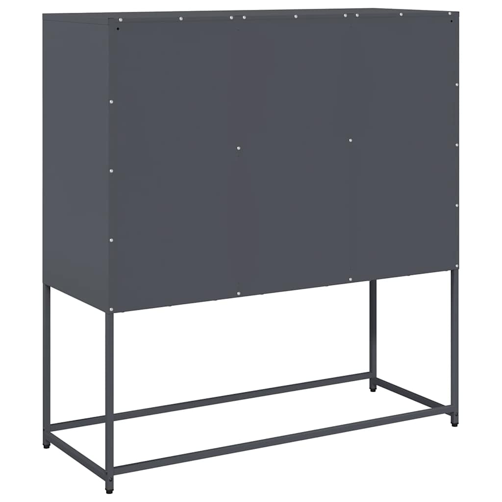 antracit hidegen hengerelt acél tálalószekrény 100,5x39x107 cm