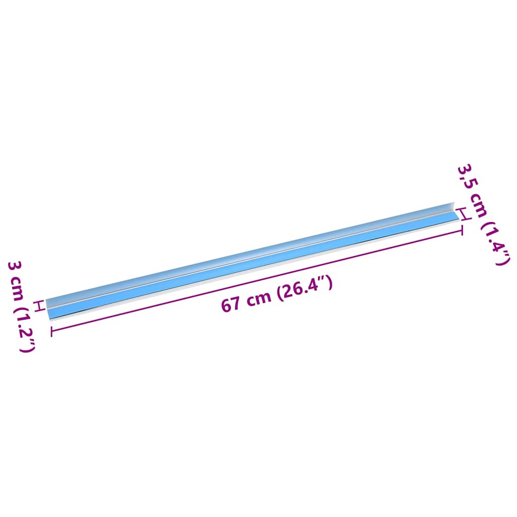Lépcsőélvédők 10 pcs Ezüst 67 x 3.5 x 3 cm Alumínium