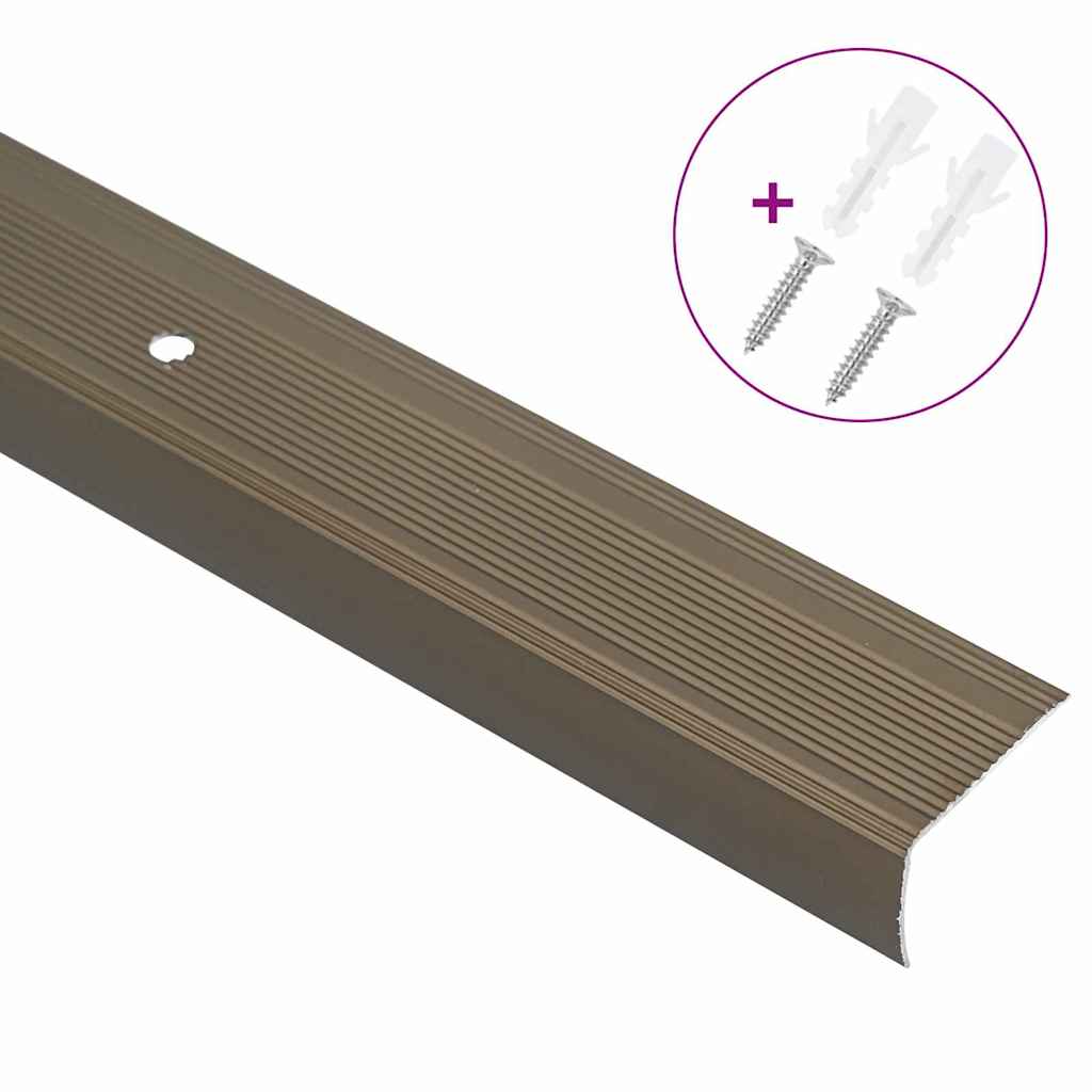 Lépcsőélvédők 30 pcs Barna 67 x 3 x 2 cm Alumínium