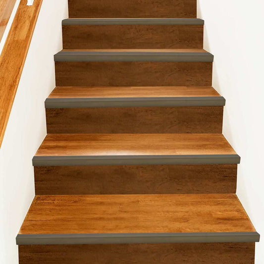 Lépcsőélvédők 30 pcs Barna 67 x 3.5 x 3 cm Alumínium