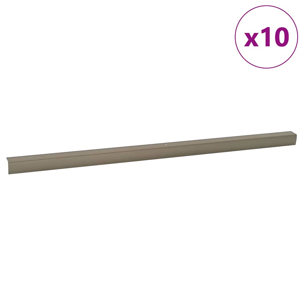 Lépcsőélvédők 10 pcs pezsgőszín 67 x 3.5 x 3 cm Alumínium