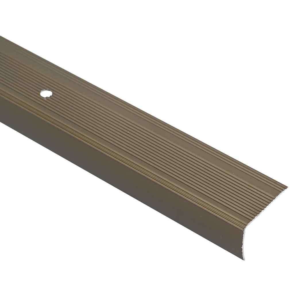 Lépcsőélvédők 10 pcs Barna 67 x 3 x 2 cm Alumínium