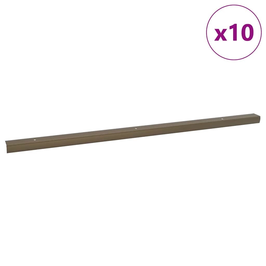 Lépcsőélvédők 10 pcs Barna 67 x 3 x 2 cm Alumínium