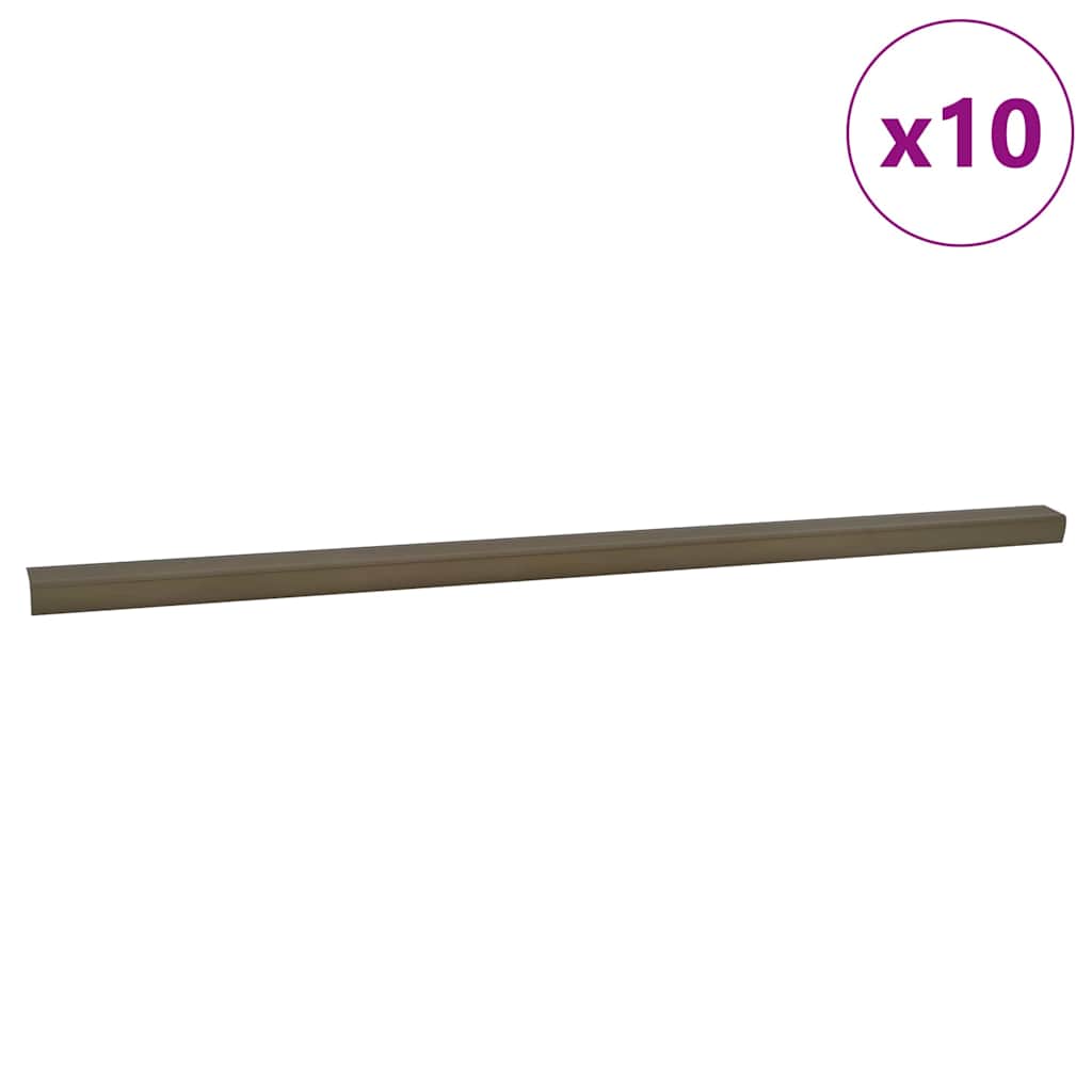 Lépcsőélvédők 10 pcs Barna 67 x 3 x 2 cm Alumínium
