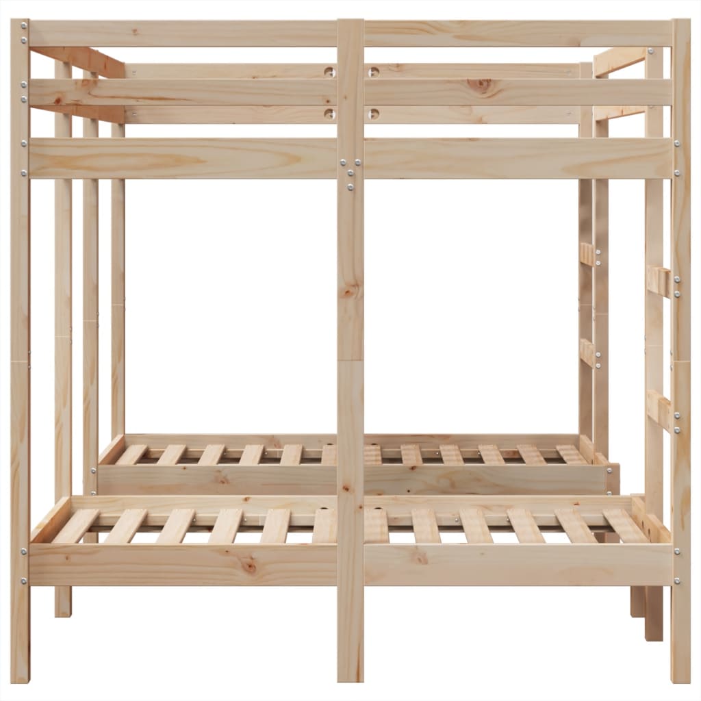 tömör fenyőfa tripla emeletes ágykeret 140x200/70x140 cm
