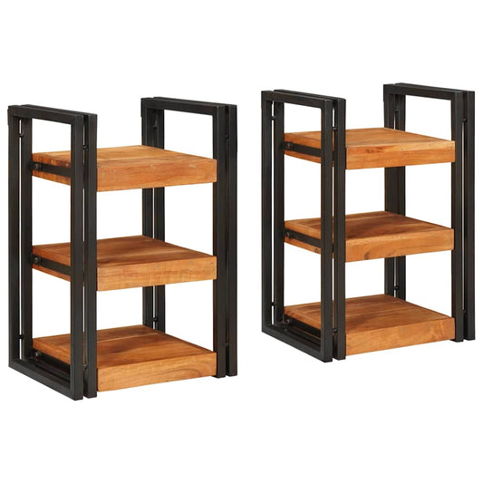 Éjjeli asztal 2 db Barna és fekete 38 x 33 x 58 cm
