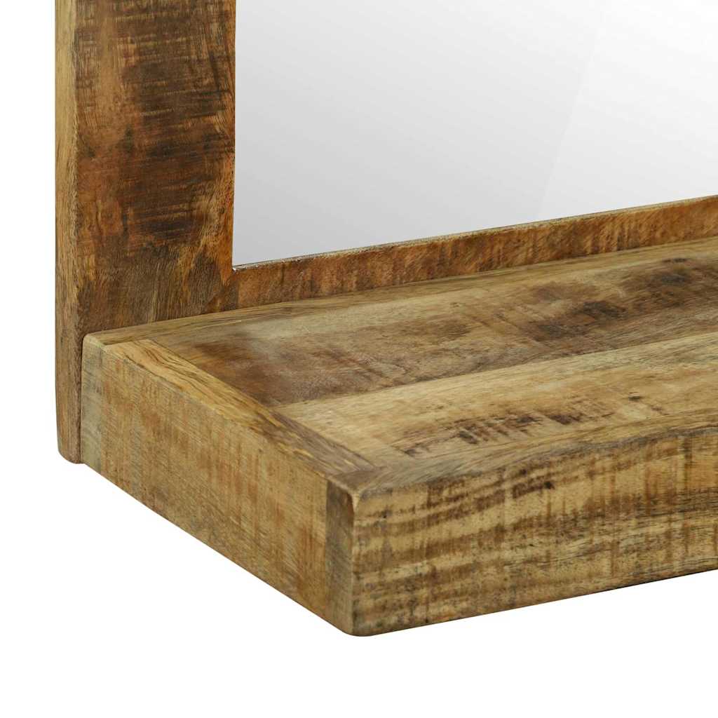 Fürdőszobai tükör tükörrel Barna 50 x 22 x 70 cm Tömör Mangófát