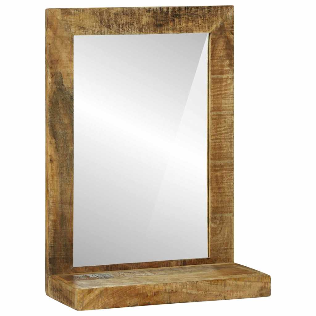 Fürdőszobai tükör tükörrel Barna 50 x 22 x 70 cm Tömör Mangófát