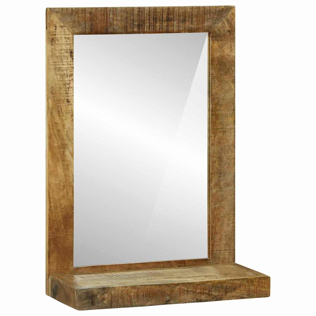 Fürdőszobai tükör tükörrel Barna 50 x 22 x 70 cm Tömör Mangófát