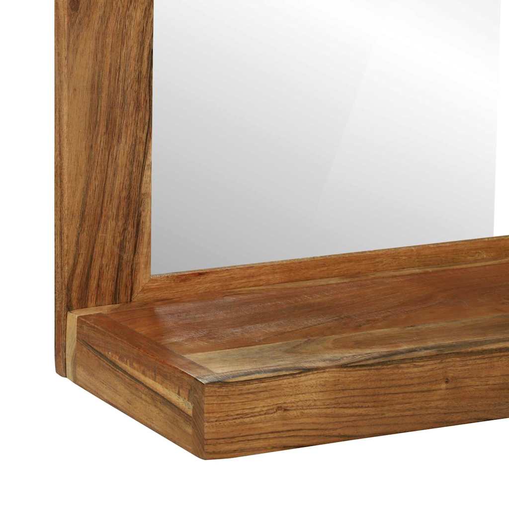 Fürdőszobai tükör polcokkal Barna 50 x 22 x 70 cm Tömör Akácfa