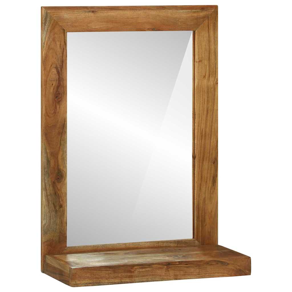 Fürdőszobai tükör polcokkal Barna 50 x 22 x 70 cm Tömör Akácfa