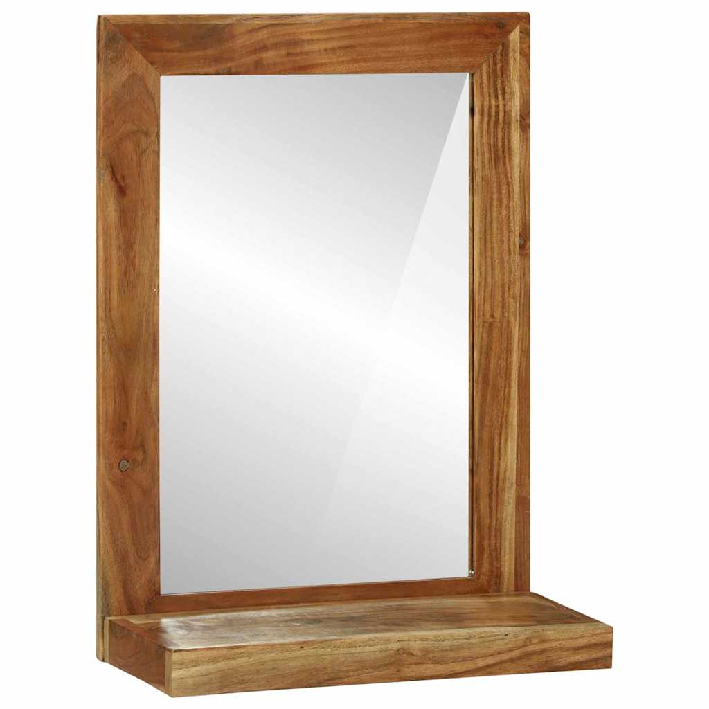 Fürdőszobai tükör polcokkal Barna 50 x 22 x 70 cm Tömör Akácfa