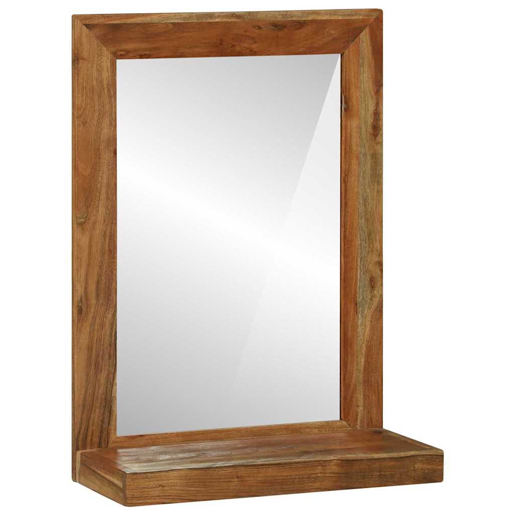 Fürdőszobai tükör polcokkal Barna 50 x 22 x 70 cm Tömör Akácfa